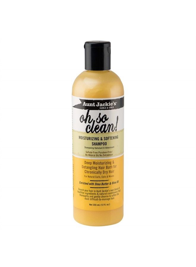 Curls and Coils Oh So Clean Deep Moisturizing and Softening Hair Shampoo for Natural Curls, Coils and Waves, Enriched shea Butter, 12 oz