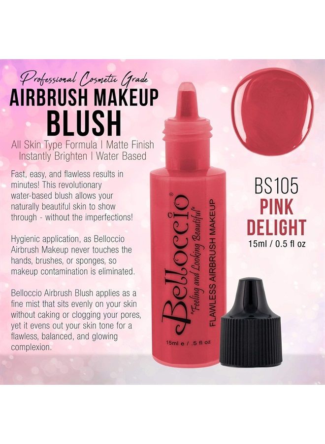 Half Ounce Bottle of Pink Delight Blush Belloccio's Professional Flawless Airbrush Makeup Blush