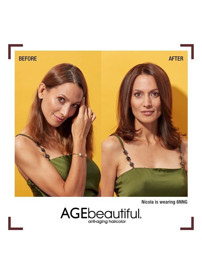 AGEbeautiful Permanent Liqui Creme Hair Color Dye | 100% Gray Coverage | Anti-Aging | Biotin for Thicker, Fuller Hair | Professional Salon Coloring | 7RC Dark Strawberry Blonde