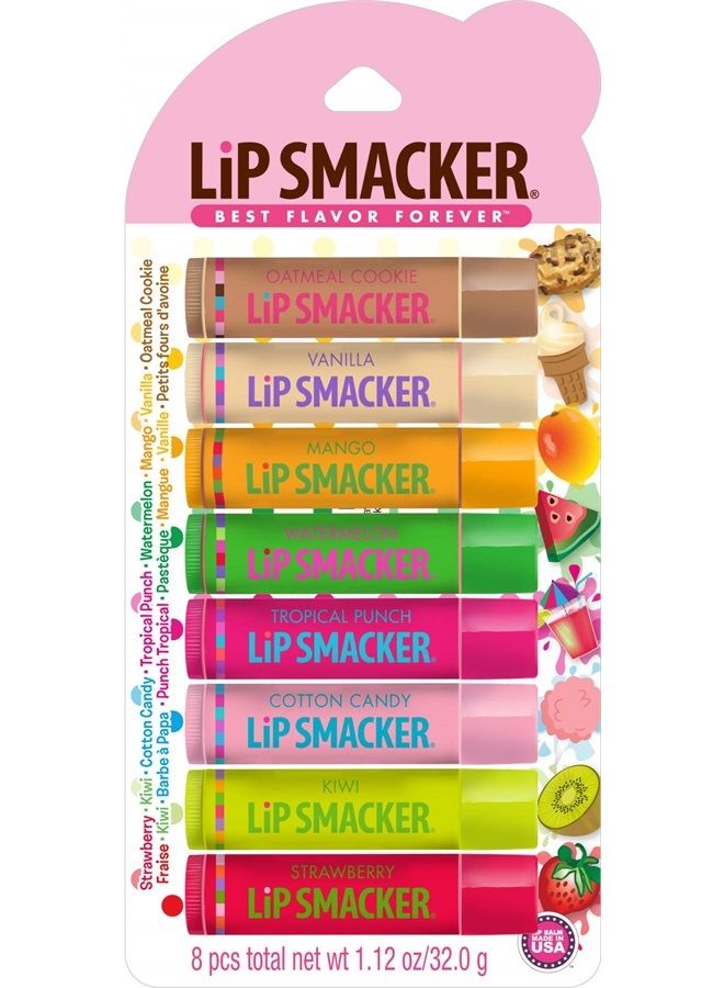 Original & Best Holiday Flavored Lip Balm Party Pack, Oatmeal Cookie, Vanilla, Mango, Watermelon, Tropical Punch, Cotton Candy, Kiwi, Strawberry, Clear