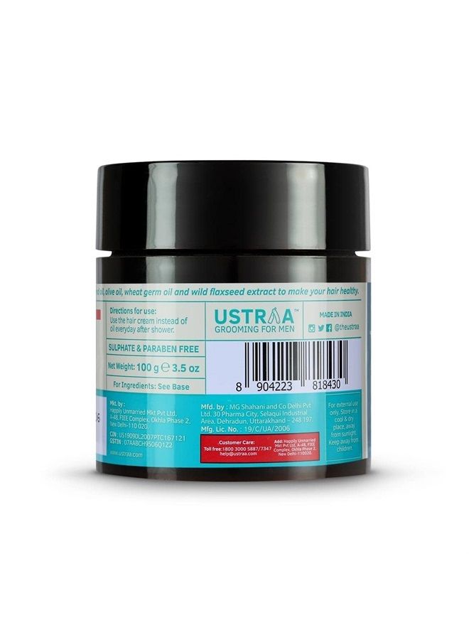 Daily Use Hair Cream - 100g - Suitable for All Hair Types, Non-Greasy Nourishment for Hair, Non-Sticky Alternative to Oil, Enriched with Wild Flax Seeds, Almond Oil