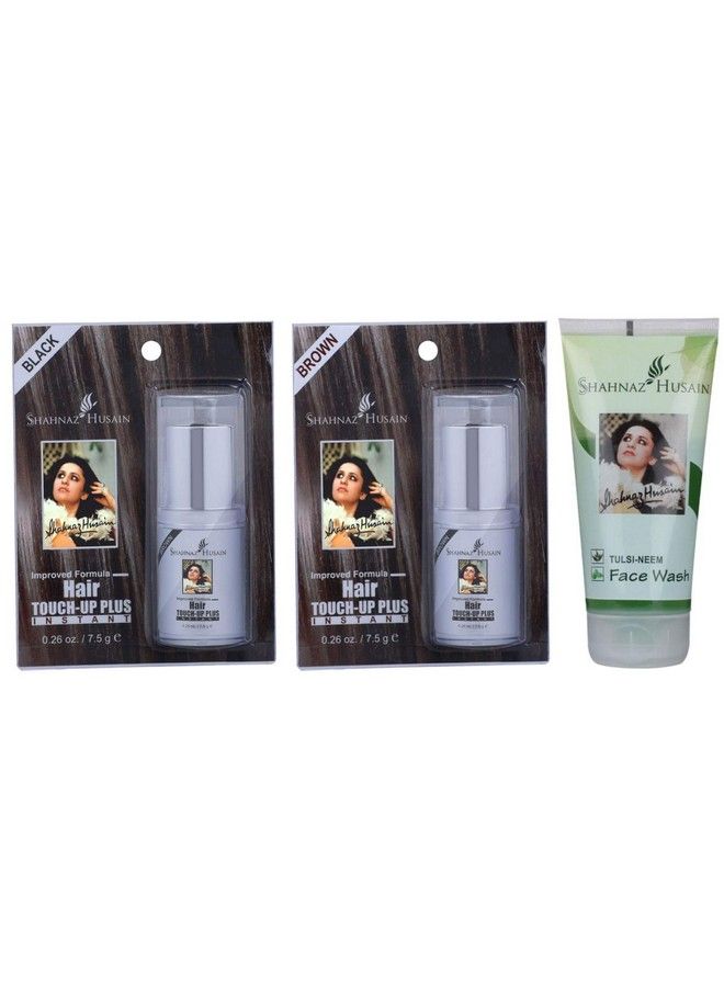 Hair Touchup Plus (Brown 7.50 Gm And Black 7.50 Gm) (Pack Of 2) And Tulsi Neem Face Wash 50Gm