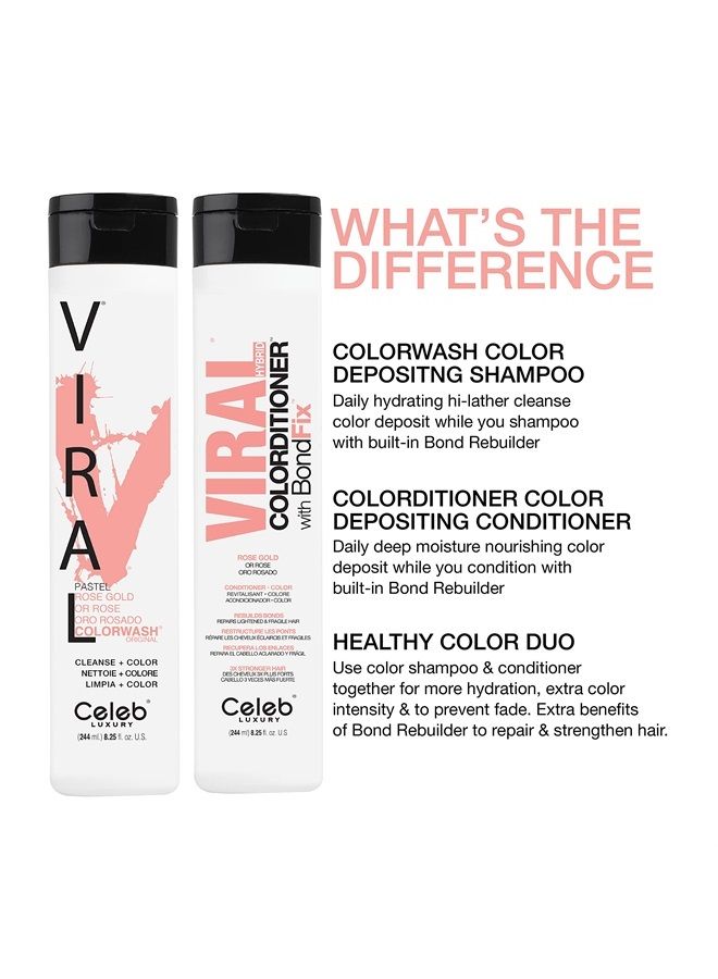 Intense Color Depositing Colorconditioner Conditioner + BondFix Bond Rebuilder, Vegan, Sustainably Sourced Plant-Based, Semi-Permanent, Viral and Gem Lites Colorconditioners