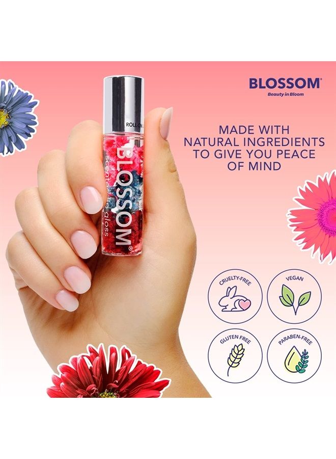 Scented Roll on Lip Gloss, Infused with Real Flowers, Made in USA, 0.20 fl. oz./5.9ml, Island Fruit