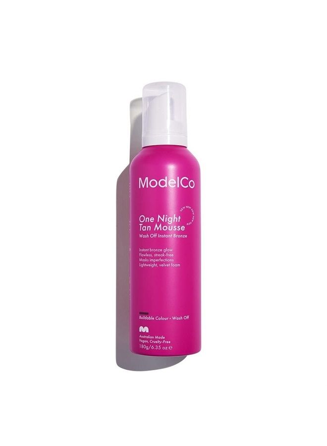 ModelCo One Night Tan Mousse - Wash-Off Instant Bronzer - Helps Blur Imperfections, Mattifies Skin - Delivers Flawless, Streak-Free Results - Glides On Smoothly And Easily - 6.35 Oz Self-Tan Mousse