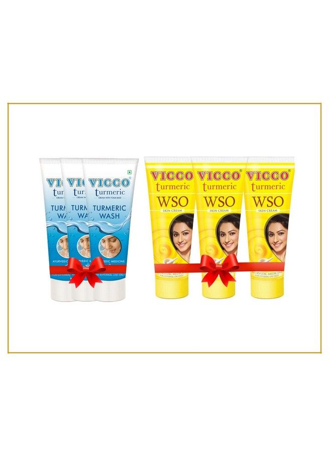 Turmeric No Pimples Pack Of 3 Turmeric Cream With Foam Base(70Gm) Turmeric Wso Cream(60Gm)