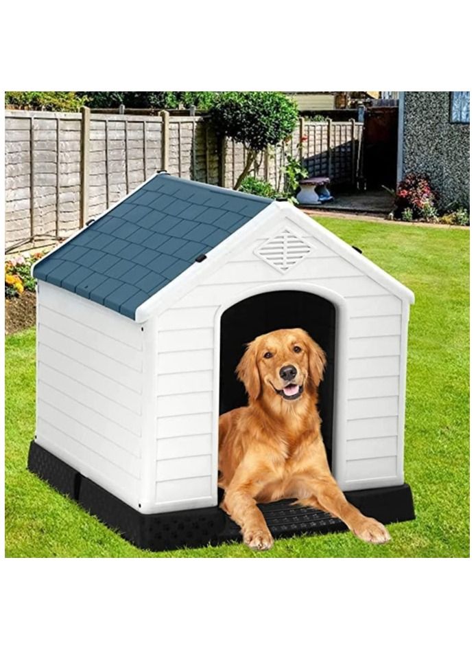 COOLBABY Dog House Large Medium Sized Dog Waterproof Plastic Dog House with Vents Elevated Floors and Doors for Easy Assembly