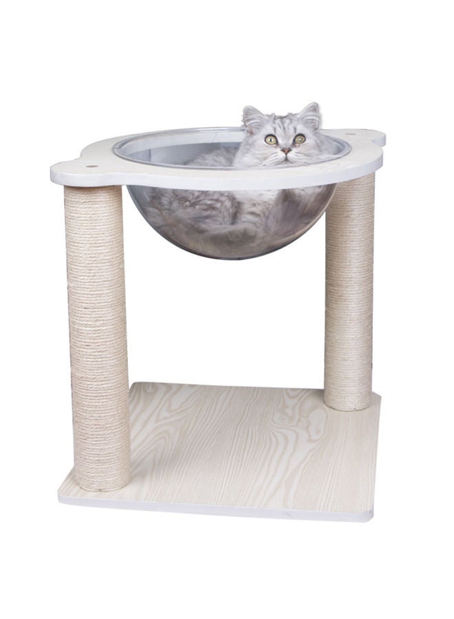 Cat Scratching Post Nest, Indoor Cat With Sisal Scratching Post Cat Tree, Kitten Toys Scratching Post Game Interactive (Space Capsule)