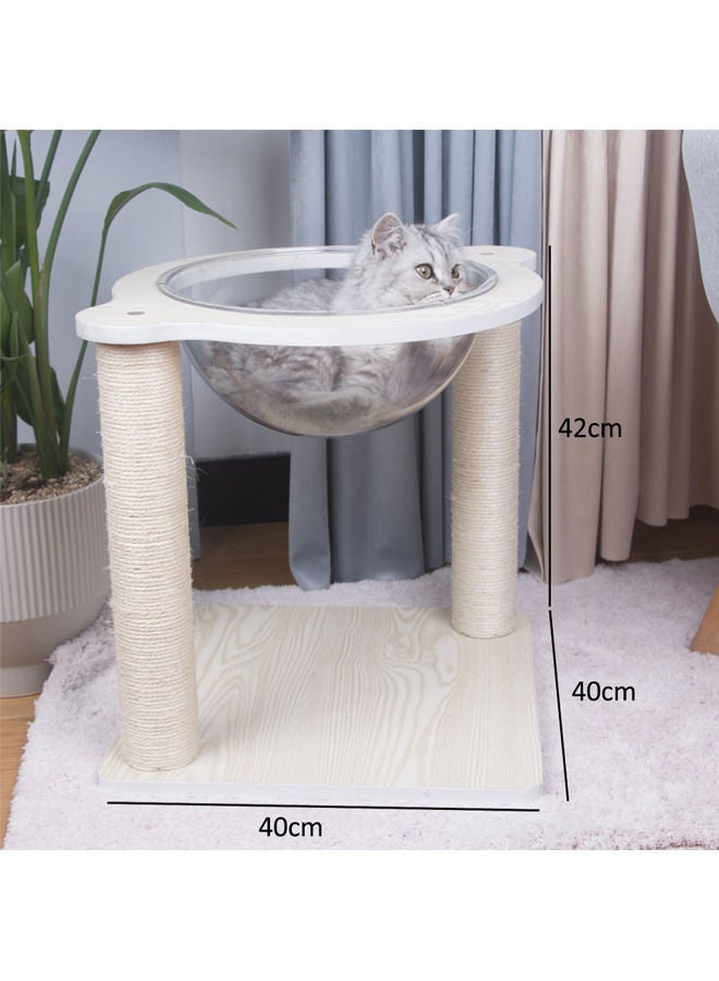 Cat Scratching Post Nest, Indoor Cat With Sisal Scratching Post Cat Tree, Kitten Toys Scratching Post Game Interactive (Space Capsule)