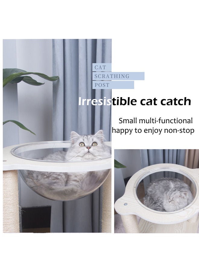 Cat Scratching Post Nest, Indoor Cat With Sisal Scratching Post Cat Tree, Kitten Toys Scratching Post Game Interactive (Space Capsule)