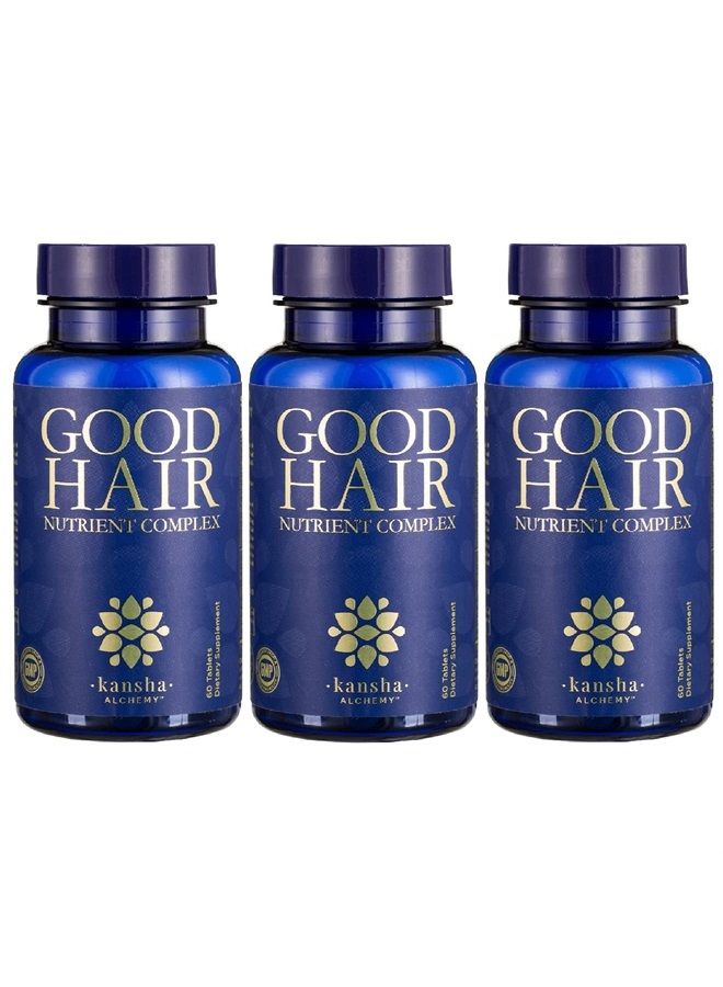 Good Hair Growth (3 Bottles) with DHT Blocker & Biotin for Longer, Stronger & Healthier Hair with Folic Acid, Saw Palmetto, Vitamins A,C,E Perfect Hair Growth for Men & Women