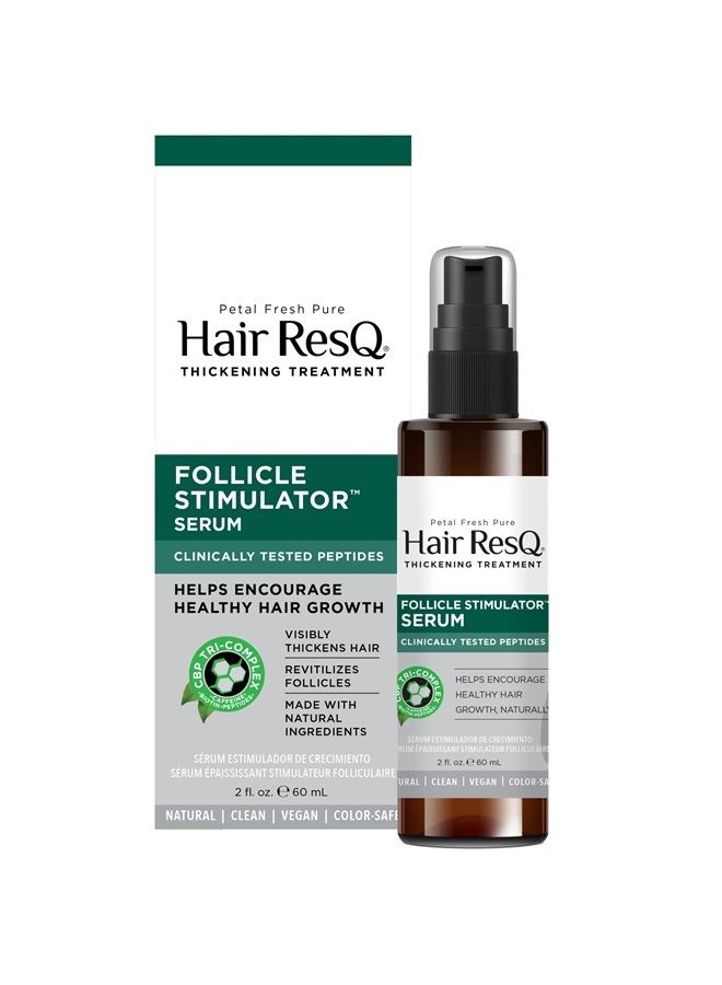 Pure Hair ResQ Thickening Treatment Follicle Stimulator Serum, Encourage Healthy Hair Growth Naturally with Caffeine, Biotin & Peptides - 60 Day Supply, 2 fl oz (60 ml)