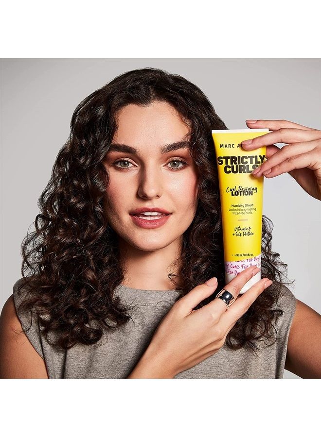 Curl Defining & Enhancing Lotion, Strictly Curls - Moisturizing Detangler with Vitamin E & Silk Protein for Long-Lasting Frizz-Free Curls - Bounce & Shine For Wavy, Dry or Damaged Hair