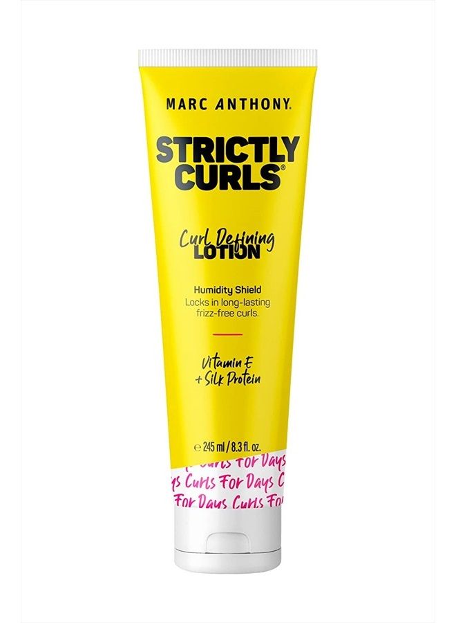 Curl Defining & Enhancing Lotion, Strictly Curls - Moisturizing Detangler with Vitamin E & Silk Protein for Long-Lasting Frizz-Free Curls - Bounce & Shine For Wavy, Dry or Damaged Hair