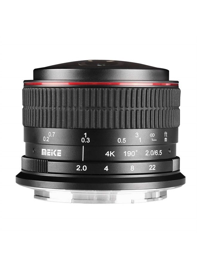 MEKE 6.5mm f2.0 Ultra Wide Fisheye Lens for Sony A9 A7III A7RIII A6400 A6500 A6000 A6100 A6300 Nex3 Nex5 Nex6 Nex7 A7II A7SII A7RII Mirorrless Cameras