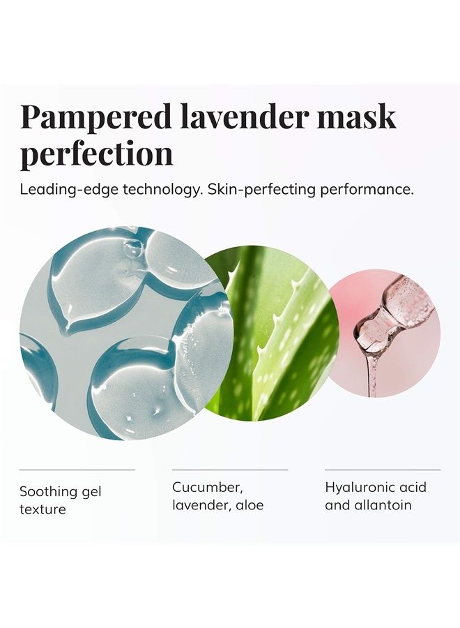Lavender Floral Mask - Calming Gel Face Mask with Hyaluronic Acid & 7 Botanical Extracts, Soothing Facial Mask for All Skin Types, No Parabens or Sulfates (2 oz / 60 ml)