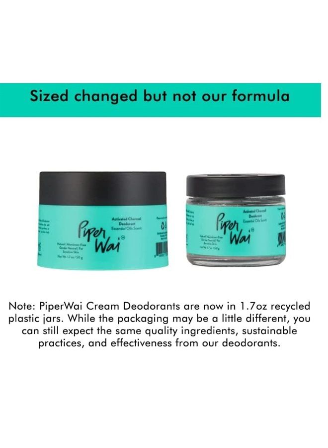 Natural Deodorant w/Activated Charcoal | 24-Hour Sweat Protection, Vegan, Aluminum Free Deodorant for Women & Men | Travel Essential Shark Tank Product | 50g Scented Single Jar