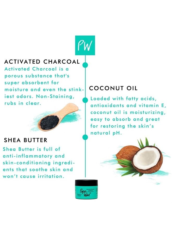 Natural Deodorant w/Activated Charcoal | 24-Hour Sweat Protection, Vegan, Aluminum Free Deodorant for Women & Men | Travel Essential Shark Tank Product | 50g Scented Single Jar