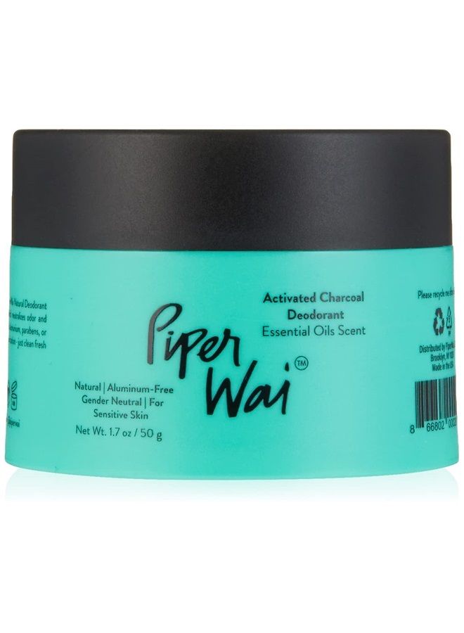 Natural Deodorant w/Activated Charcoal | 24-Hour Sweat Protection, Vegan, Aluminum Free Deodorant for Women & Men | Travel Essential Shark Tank Product | 50g Scented Single Jar