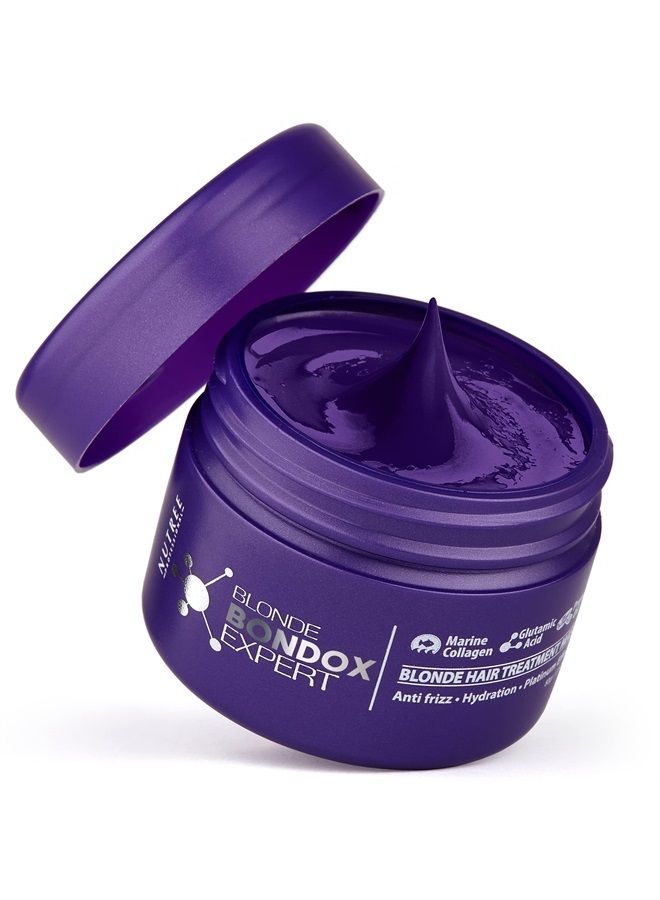 BLONDE BONDOX HAIR TREATMENT 2.82 oz Purple Hair Mask for Blondes | Formaldehyde-Free & Cruelty-Free | Results for up to 1-3 months | Marine Collagen & Almond Oil Hair Repair Moisturizer Thermal Mask