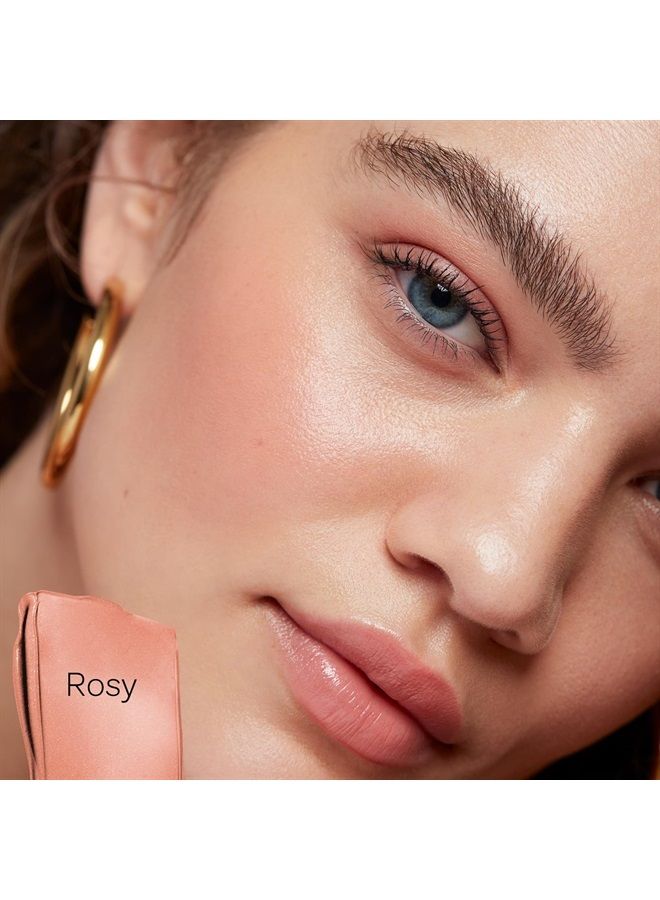 Dew Blush - Lightweight, Blendable + Buildable Cream Gel Blush for a Dewy Cheek Tint - Doe Foot Wand Makeup Applicator - Rosy (0.40 oz)