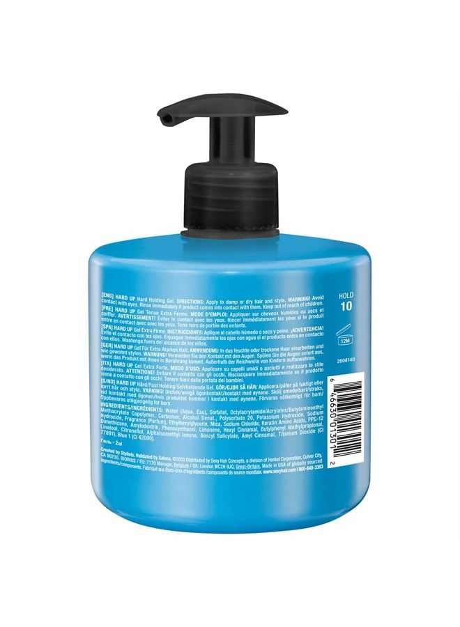 Style Hard Up Hard Holding Gel, 16.9 Oz | Extreme Hold | Non-Flaking Formula | All Hair Types