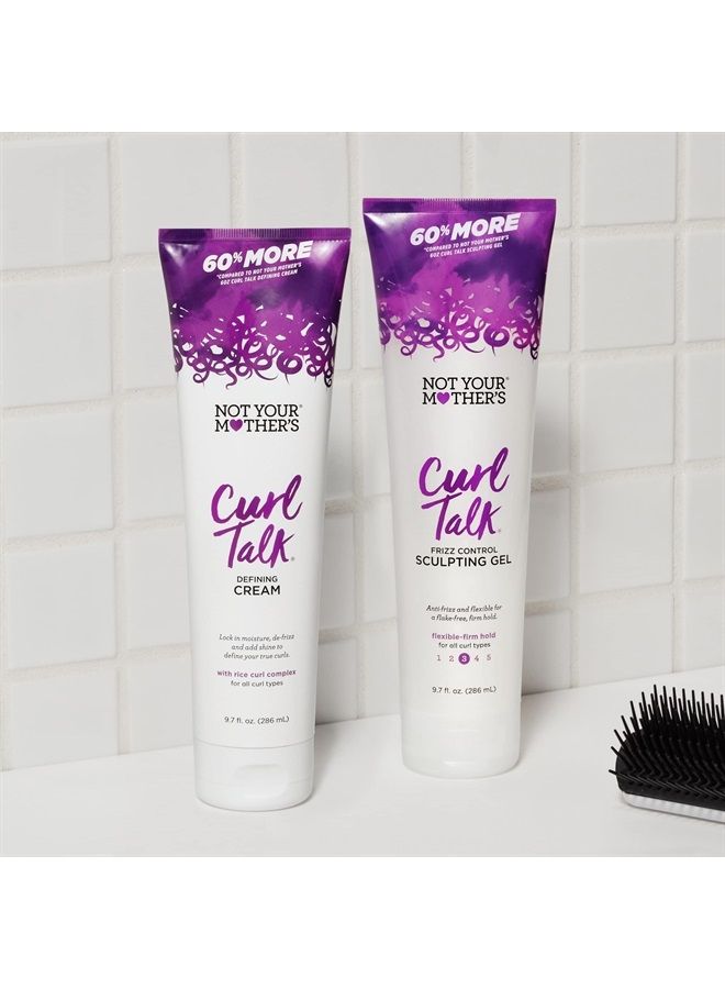 Curl Talk Frizz Control Sculpting Gel and Defining Cream (2-Pack) - Formulated with Rice Curl Complex - For All Curly Hair Types (9.7 oz, 2 Pack)