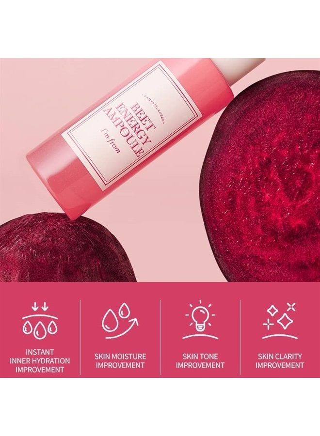 Beet Energy Ampoule, 81.5% red beet extract, Intensive vitalization care, Micro Squalane Capsules for deeper hydration, rich in minerals and betaine, radiance, nourishment - 30ml