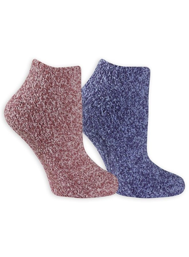 Women's Low Cut Soothing Spa - Lavender & Vitamin E Infused 2 Pair Pack Socks, Blue & Pink Assorted, Women's Shoe Size 4-10