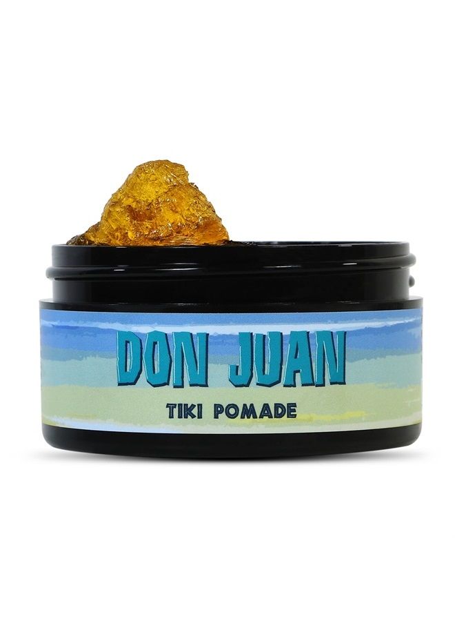 Tiki Pomade | Water Based | High Hold | Medium Shine | Natural Plant Extracts and Ocean Minerals | Mai Tai Tropical Scent, 4 oz