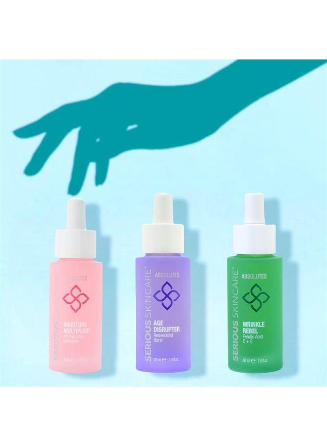 Absolutes Age Disrupter Facial Treatment Serum with Resveratrol for Smooth & Radiant Skin - Grape Skin Stem Cells - Improve Elasticity - 1 oz.