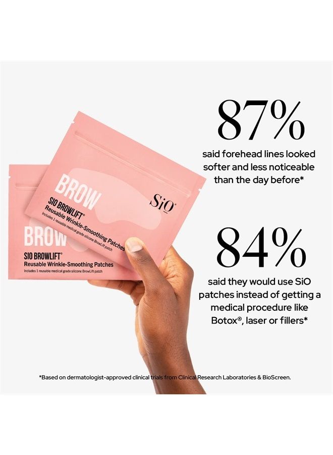 Beauty BrowLift Forehead Anti-Wrinkle Patch - Rapid Overnight Reusable Silicone Patch to Reduce Furrows, Expression Lines, and Creases