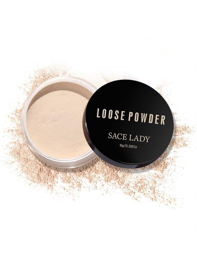 Oil Control Loose Powder Setting Make Up Waterproof Poreless Long Lasting Soft-Matte Face Powder Makeup, 0.32Oz (02)