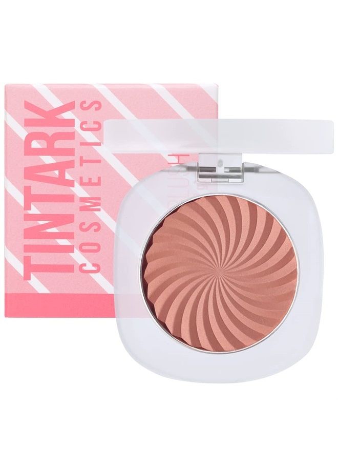 TINTARK Cheeky Blush Compact for Face Cheeks, Talc Free Blusher Palette, Matte Powder Makeup, Natural Healthy, Mauve Pink Magenta Peach Red, Vegan Cruelty Free