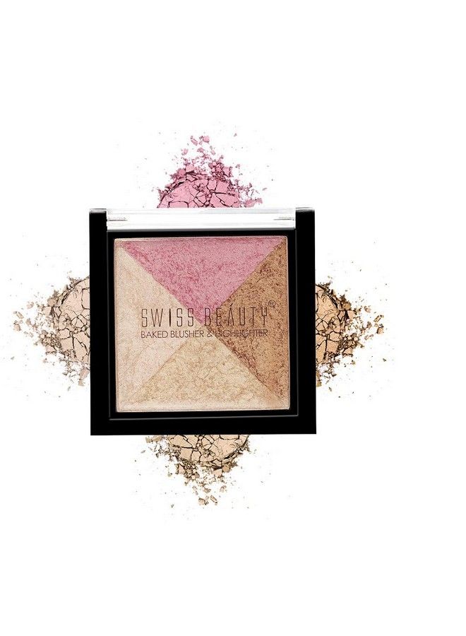 Mini Baked Shimmer Blusher And Highlighter Palette For Face Makeup; Multicolor5 7 Gm ;