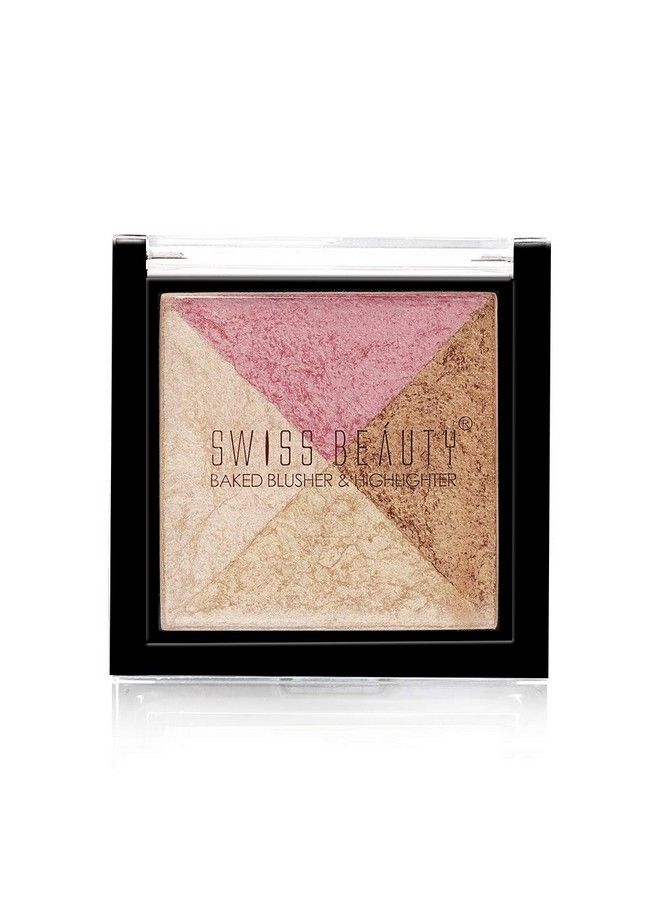 Mini Baked Shimmer Blusher And Highlighter Palette For Face Makeup; Multicolor5 7 Gm ;