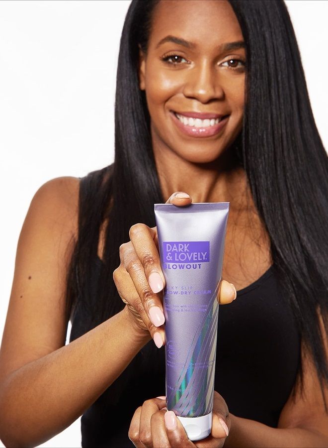 SS Carson/Interbeauty Dark&Lovely® Heat Protectant&Hair Detangler Moisturizing Blowout Silky Slip Blow Dry Cream with Silk Protein,Shea Butter&Castor Oil for All Curl Types Blow Dry Cream 5oz 5 oz