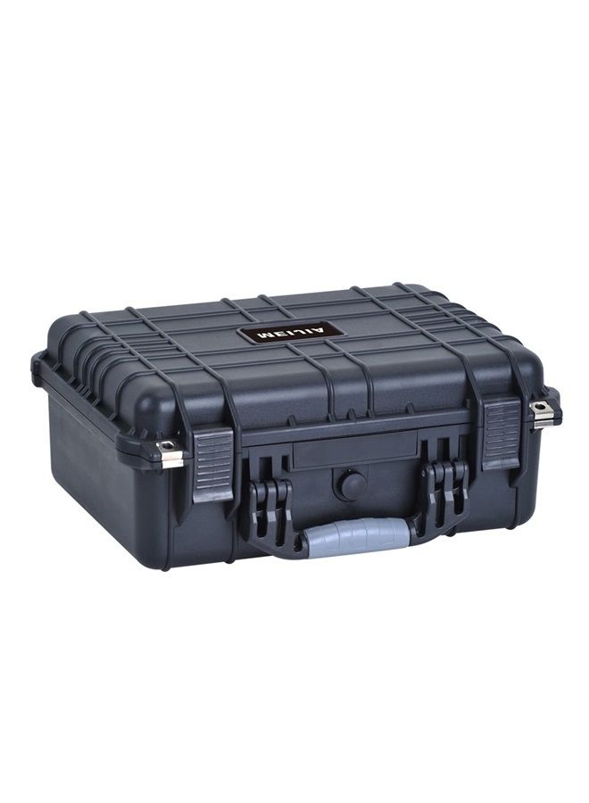 Portable All Weather Waterproof Camera Case With Foam,Fit Use of Drones,Camera,Equipments,Pistols,Elegant Black,15.98x12.99x6.85inches