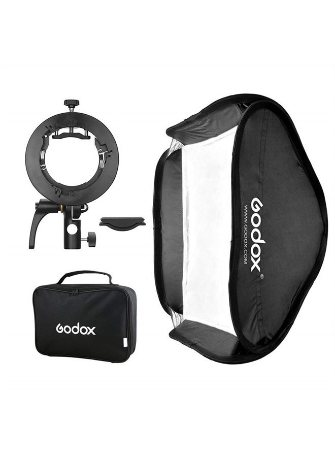 Godox 31x31inch 80x80cm Foldable Softbox Diffuser with Godox S2 S-Type Bracket Bowens Mount Speedlite Bracket for Godox V1,AD200Pro, AD400Pro,TT350,V860II Series