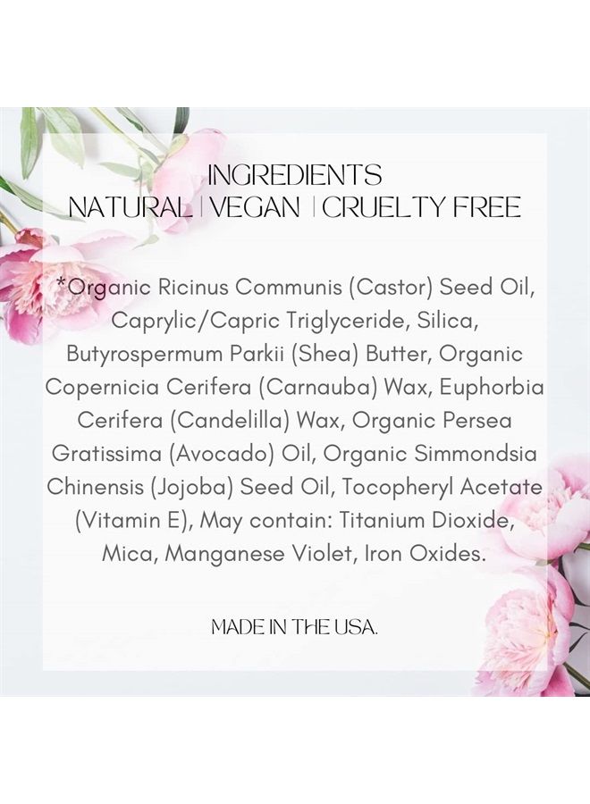 Natural Lipstick, Made with Organic Ingredients, Rich in Vitamin E, Vegan, Paraben Free, Gluten Free, Cruelty Free, Made in the USA. 0.16 oz. (Tranquil)
