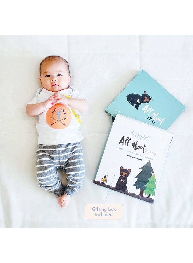 Memory Book Milestone Keepsake Baby Photo Album First 5 Years Scrapbook Journal For Baby Boy Or Girl Pregnancy Gift For Baby Shower Newborn Gender Neutral Record Book Woodland