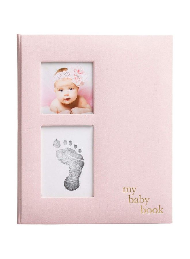 Linen Baby Memory Book And Cleantouch Ink Pad Baby Girl Accessory Baby Milestones Photo Album Pink