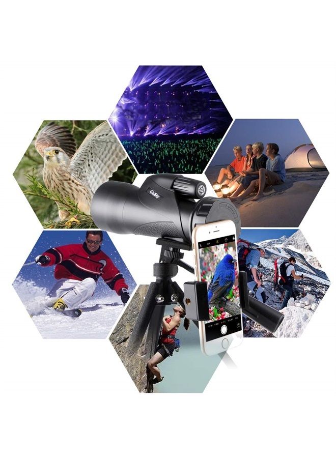Monocular Telescope, 12x50 ED Glass Monocular for Adult, Ultra HD Multi with High Powerful Coated, BAK4 Prism & Waterproof Suitable for Bird Watching Hunting Camping Wildlife -1250ED