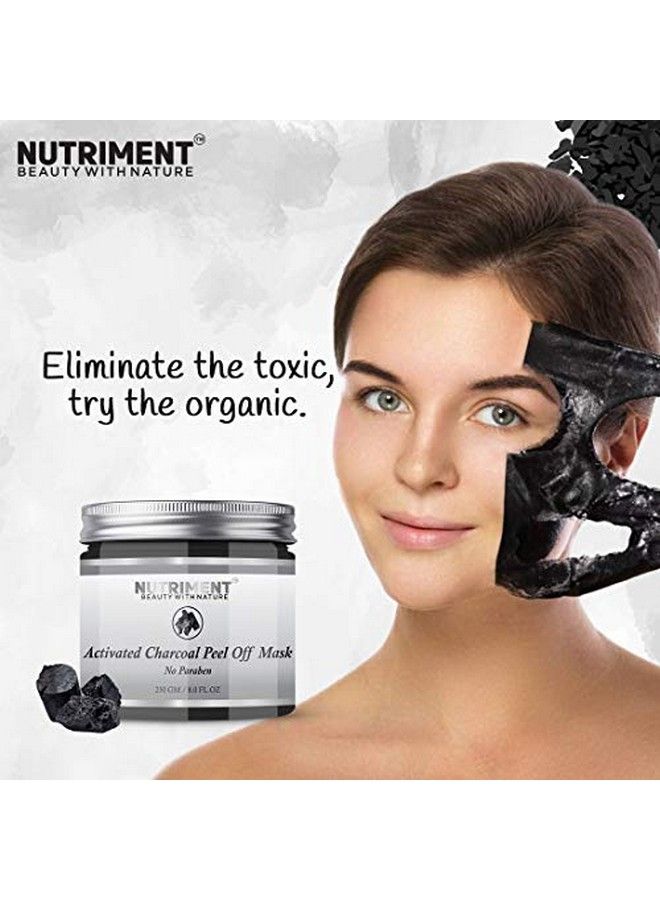 Charcoal Peel Of Mask 250Gm Reduces Blackheads Removal Also Reduces Excess Oil Unblocks Clogged Pores By Peeling Blackheads Dirt Fights Pollution Suitable For All Skin Types Green Tea
