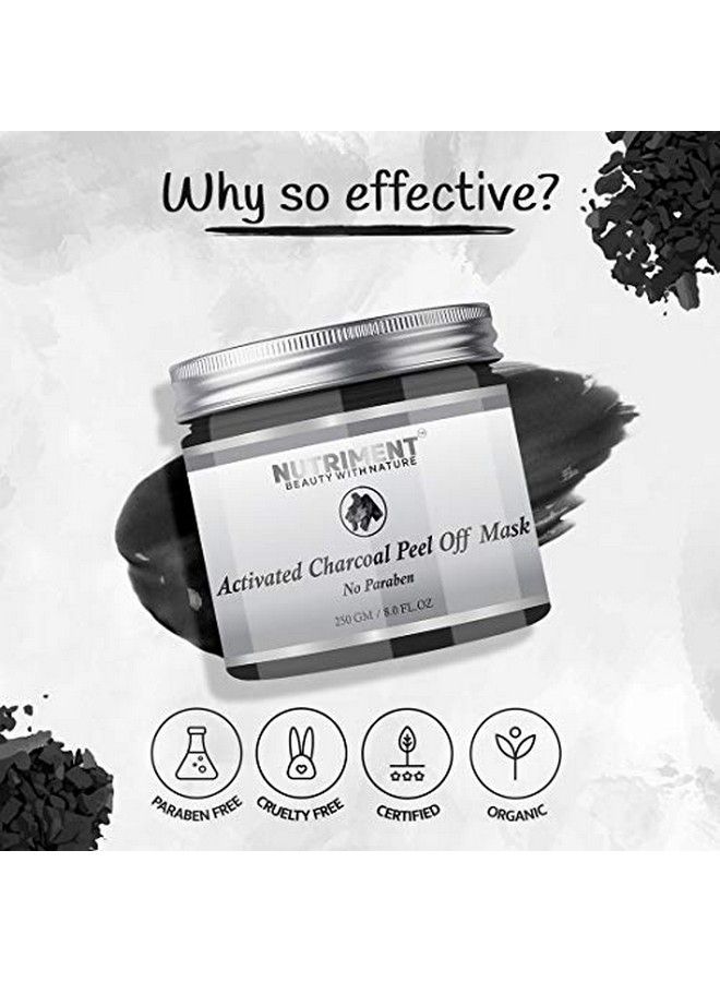 Charcoal Peel Of Mask 250Gm Reduces Blackheads Removal Also Reduces Excess Oil Unblocks Clogged Pores By Peeling Blackheads Dirt Fights Pollution Suitable For All Skin Types Green Tea