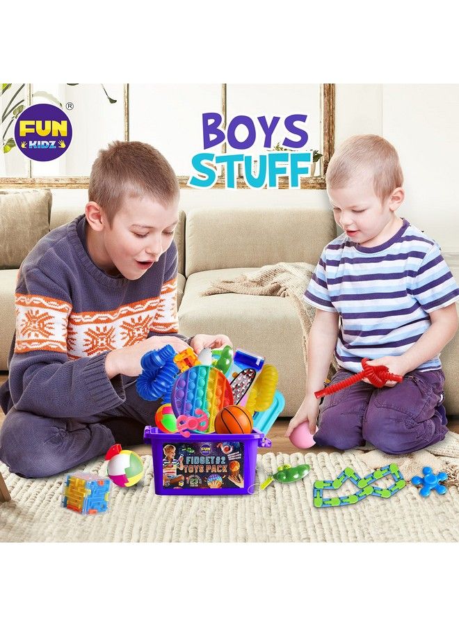 Fidget Pack Box For Boys Girls 412 Funkidz Fidget Toys For Kids 57 Autistic Sensory Mystery Birthday Gifts In Reusable Portable Treasure Box Nice Party Favors