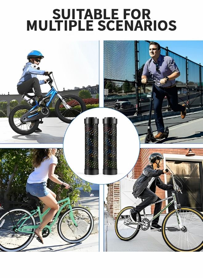 Bike Handlebar Grips, Double Lock-on Bicycle Grip Handle Bar, Anti-Slip Shock Absorbing  Soft Hand Grip Comfortable Ergonomic  for BMX, Mountain, MTB, Folding Bike