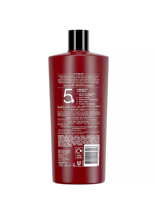 Tresemme Keratin Smooth Shampoo with Marula Oil, Pro Collection - 24 Fl Oz / 700 mL x 2 Pack