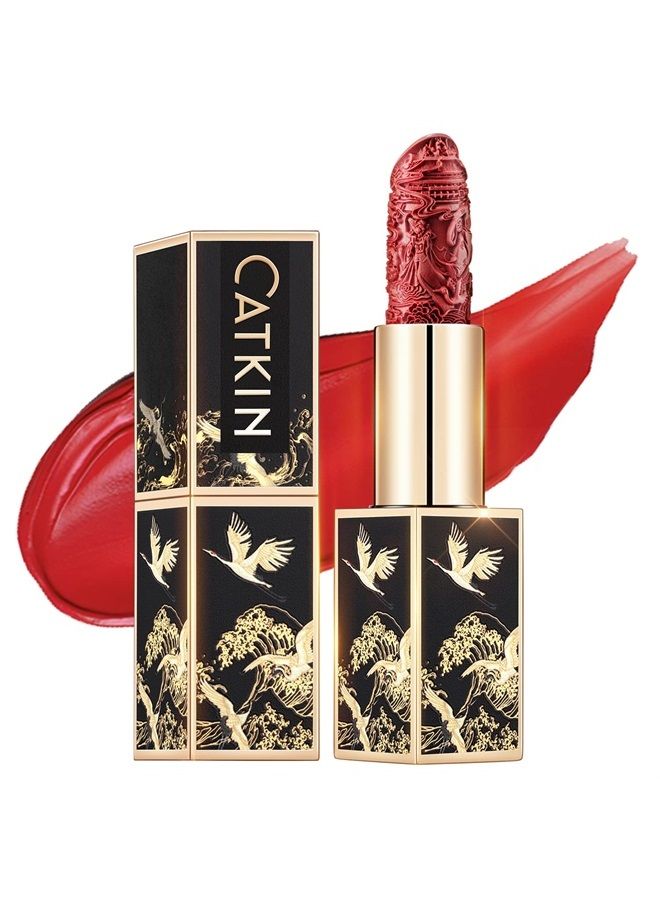 Rouge Matte Lipstick, Waterproof Long Lasting Satin Moisturizing Smooth Soft 0.13 Ounce-Chinese Style (C.130)