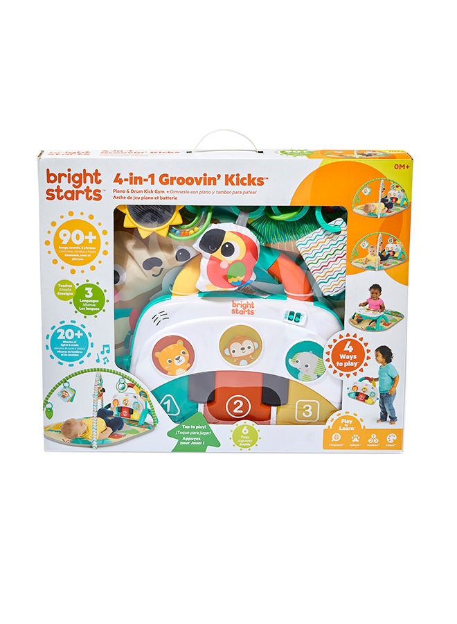4-In-1 Groovin’ Kicks Piano And Drum Kick Gym